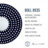 Designerski kinkiet ceramika Bolesławiec płaski talerz granatowy w kropki wyjątkowy dekoracyjny BOLL 8935 Argon x Manufaktura w Bolesławcu 